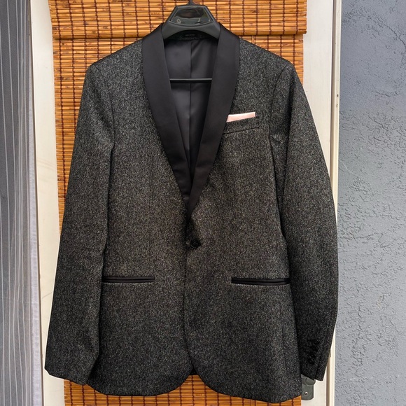 J. Ferrar Dinner Jacket Charcoal Sparkle - Picture 3 of 5